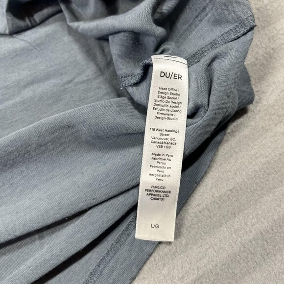 DUER Shirt Mens Large Gray Short Sleeve Crewneck Tee Tencel Lyocell Performance - Picture 3 of 8